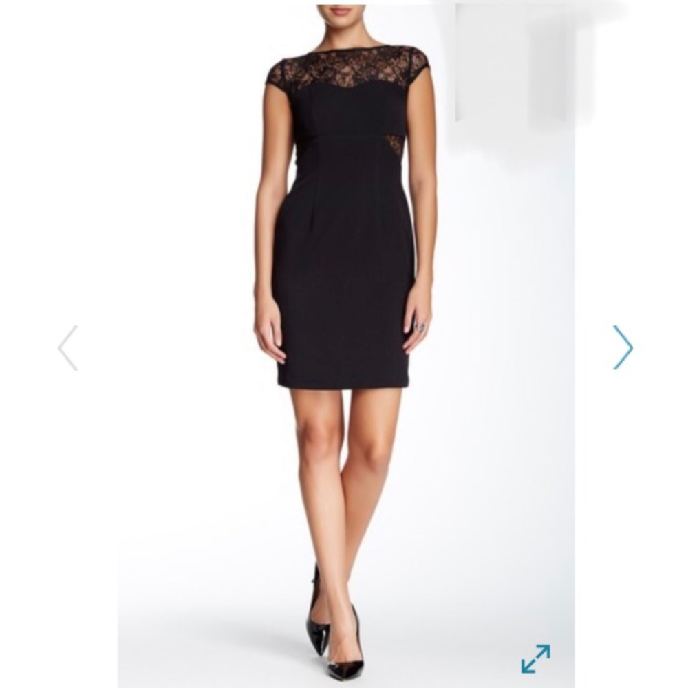 Adrianna Pappell Lace short sleeve sheath dress